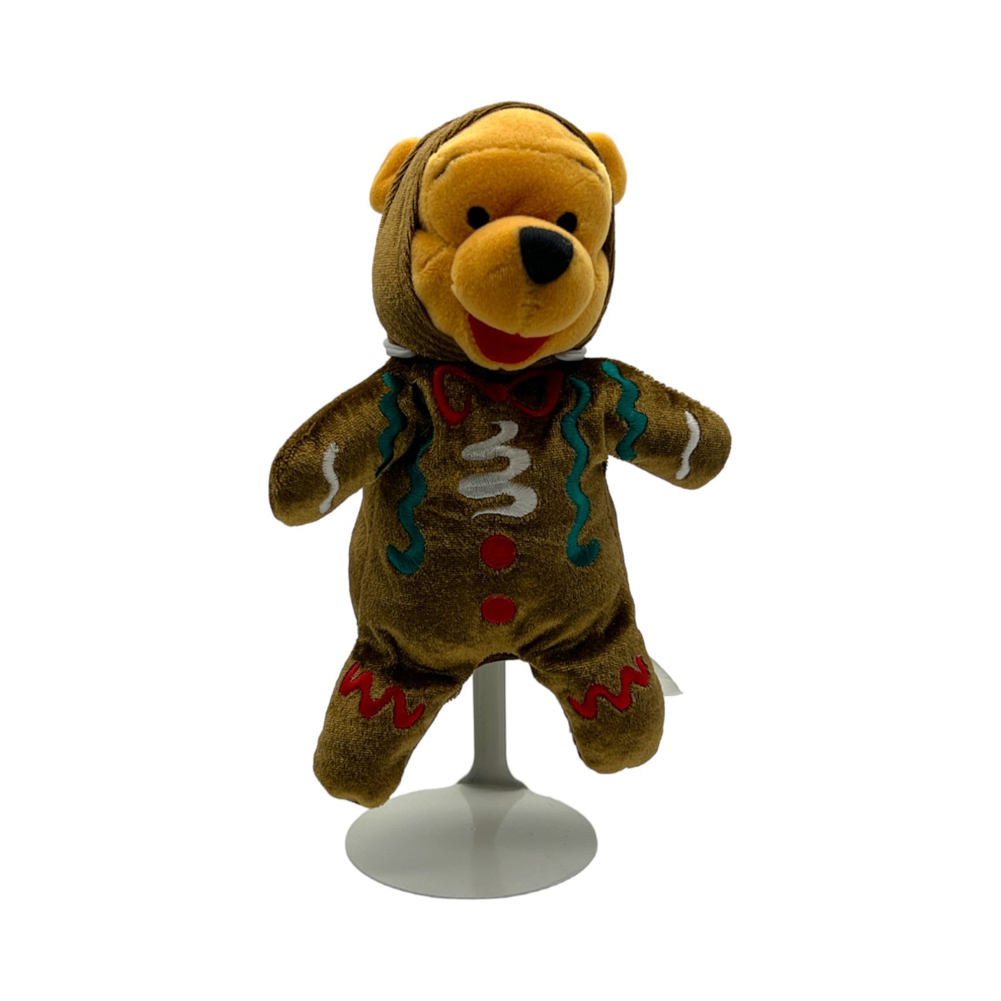 Disney Store - Christmas Gingerbread Man Pooh - Mini Bean Bag - Vintage - 8"