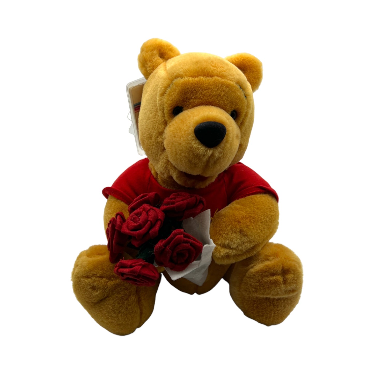 Disney Store - Valentine Pooh With Flowers - Vintage - 12"