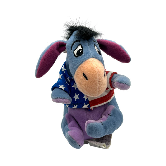 Disney Store - Eeyore Forth Of July - Mini Bean Bag - Vintage - 8"