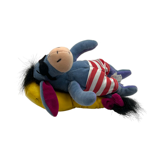 Disney Store - Beach Party Eeyore - Mini Bean Bag - Vintage - 8"