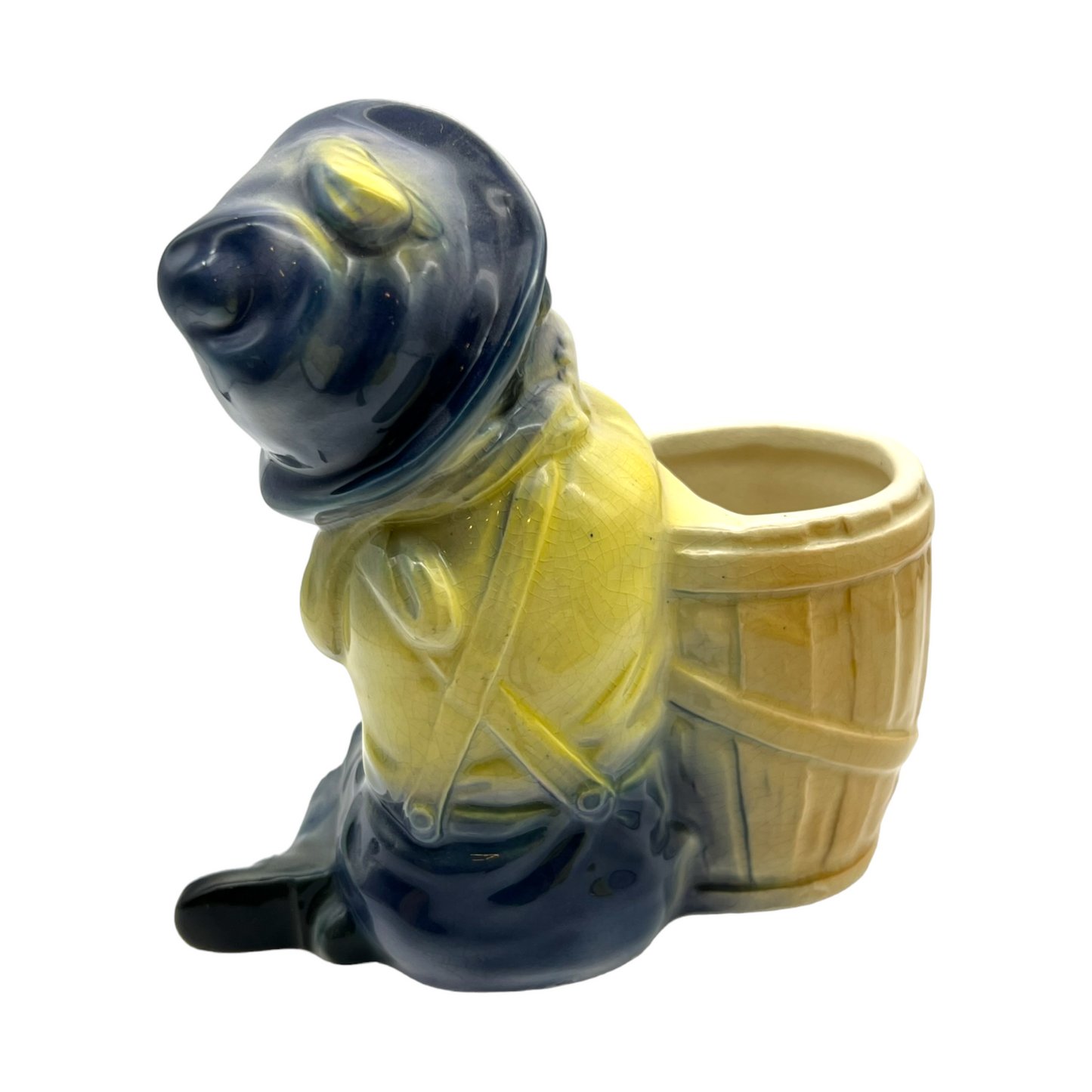 Royal Copley - Boy Leaning On Barrel Planter - 6"