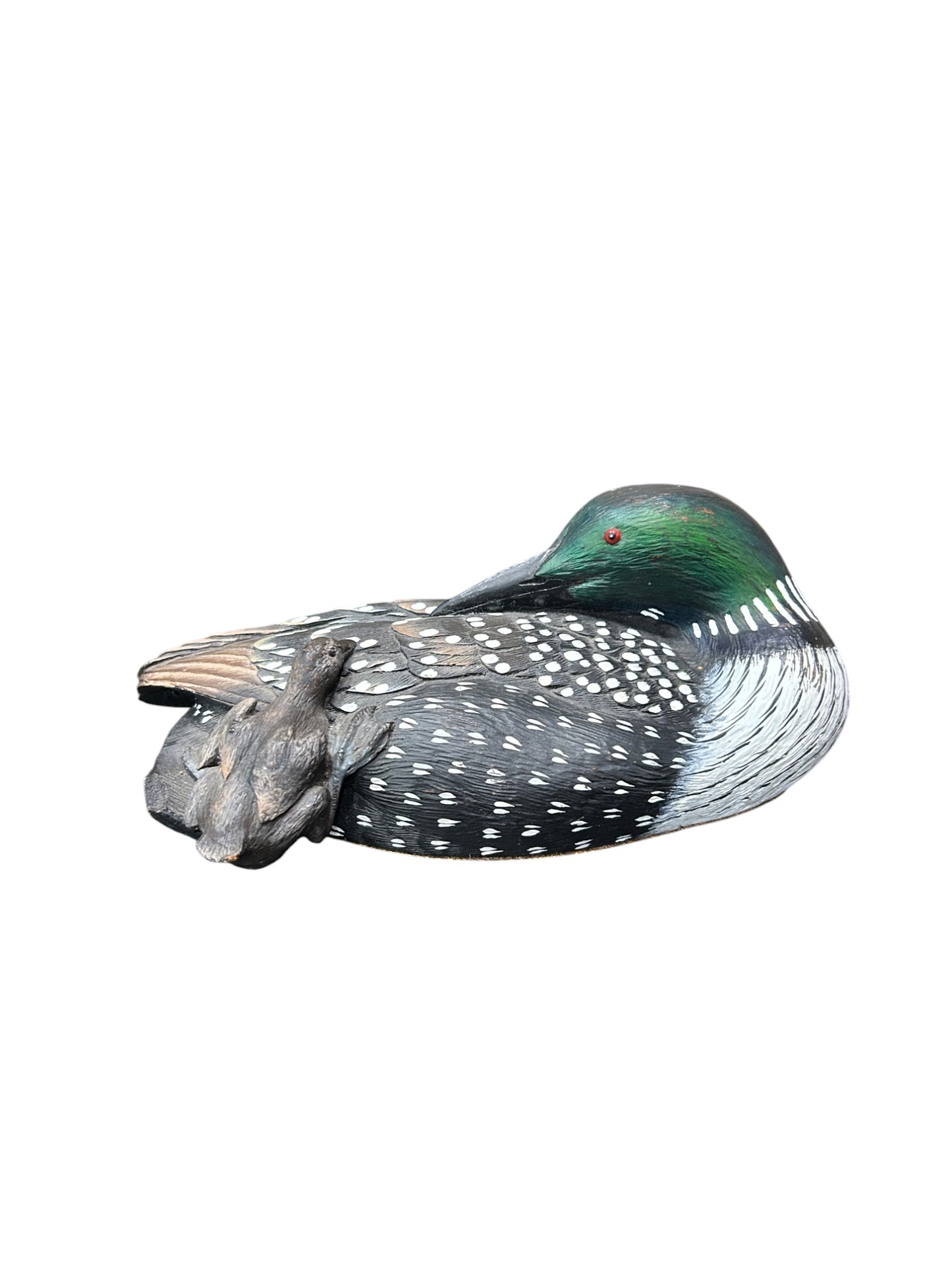 Heritage Decoys Les Canards - J.B. Garton - Wood - Loon with Chick - 8.5"