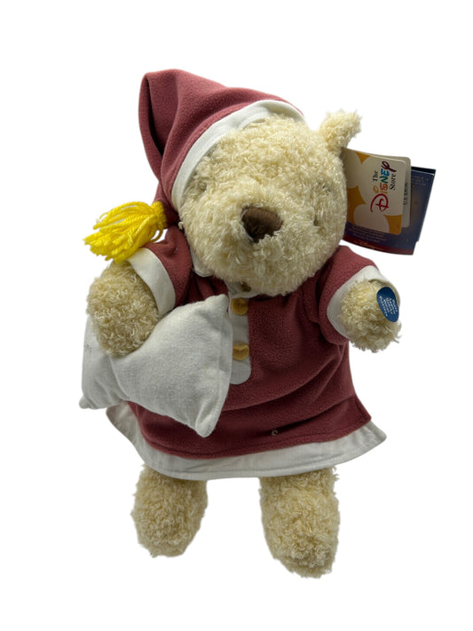 Disney Store - Winnie the Pooh Musical Lullaby Plush Toy Holding Pillow - 12"