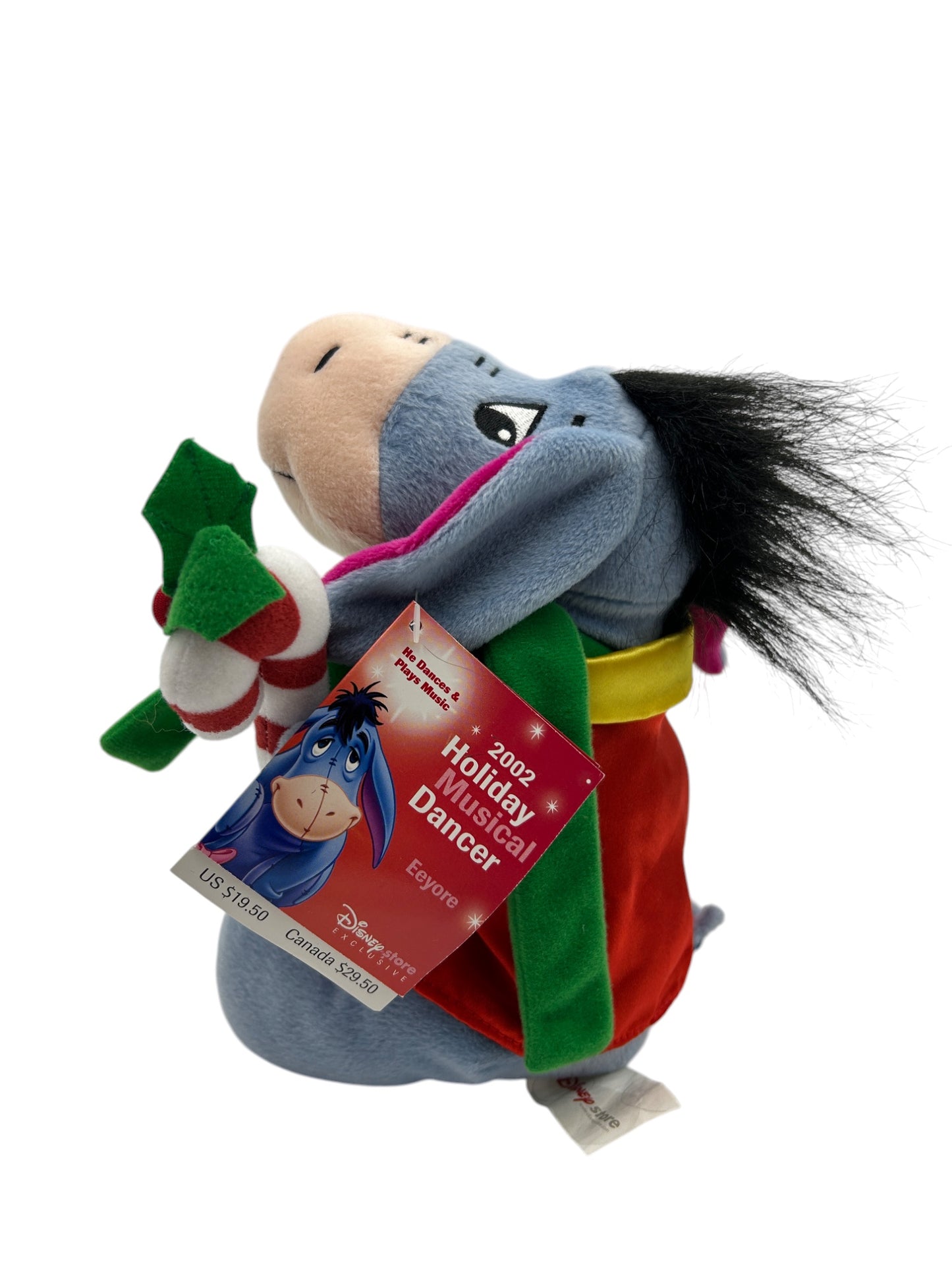 Disney Store - Winnie the Pooh - Christmas Eeyore Holiday Musical Dancer  - 8"