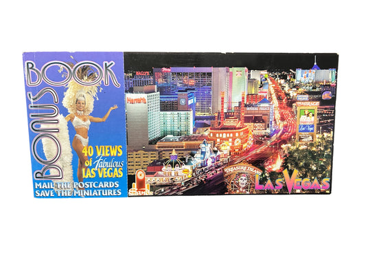 Las Vegas, NV Postcard Bonus Book - 20 Postcards + 20 Miniatures - 1995 Vintage - 8.5"