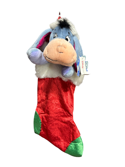 Disney Store - Eeyore 3D soft Plush Christmas Stocking Santa Hat - Vintage - 22"