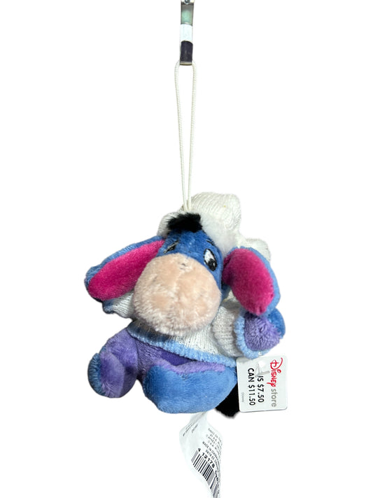Disney Store - Winnie the Pooh Plush Eeyore Christmas Ornament Winter Snowflake - With Tag - Vintage - 4"