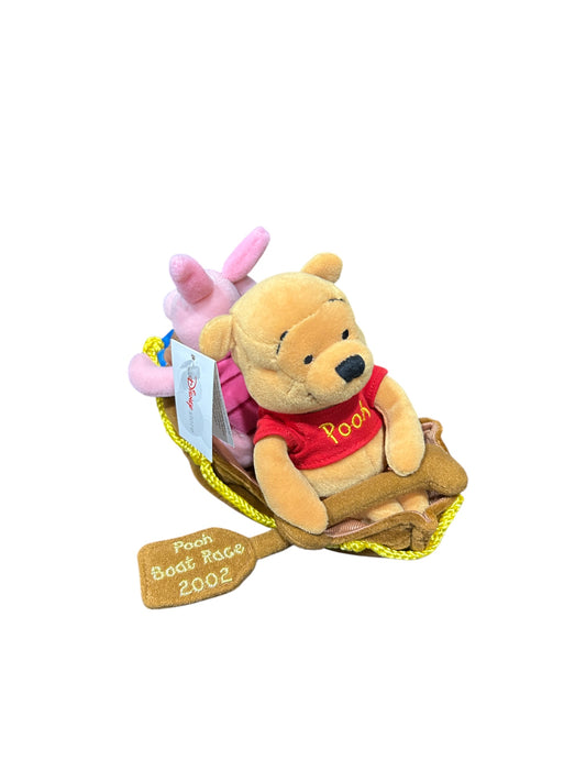 Disney Store London - Winnie the Pooh - Winnie The Pooh & Piglet Boat Race Plush Toy - Vintage - 8"