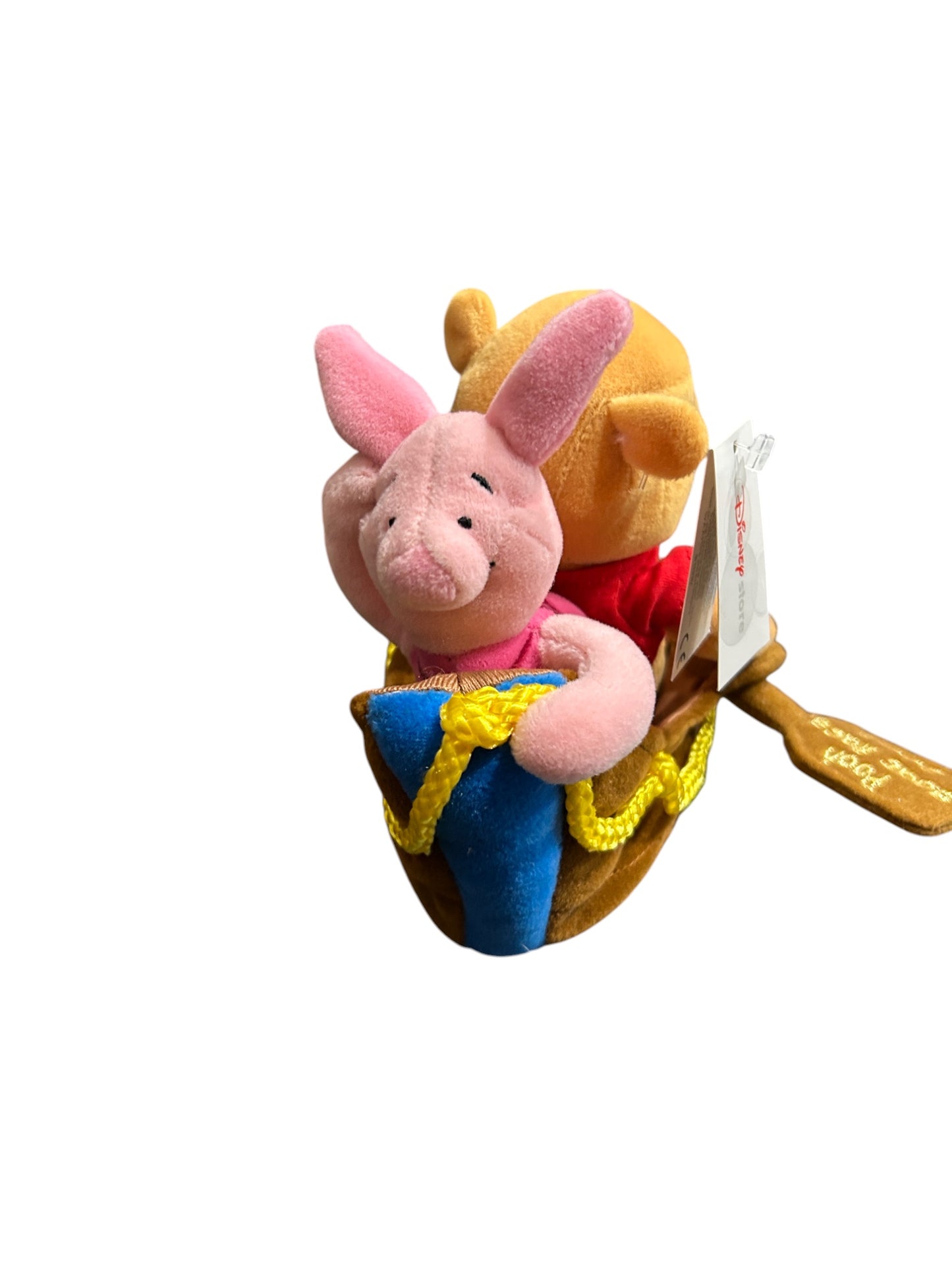 Disney Store London - Winnie the Pooh - Winnie The Pooh & Piglet Boat Race Plush Toy - Vintage - 8"