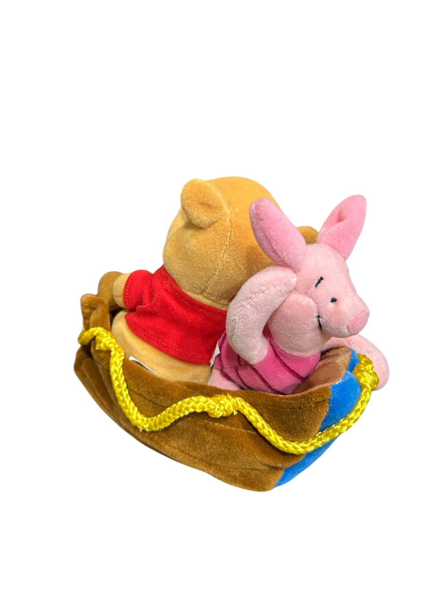 Disney Store London - Winnie the Pooh - Winnie The Pooh & Piglet Boat Race Plush Toy - Vintage - 8"