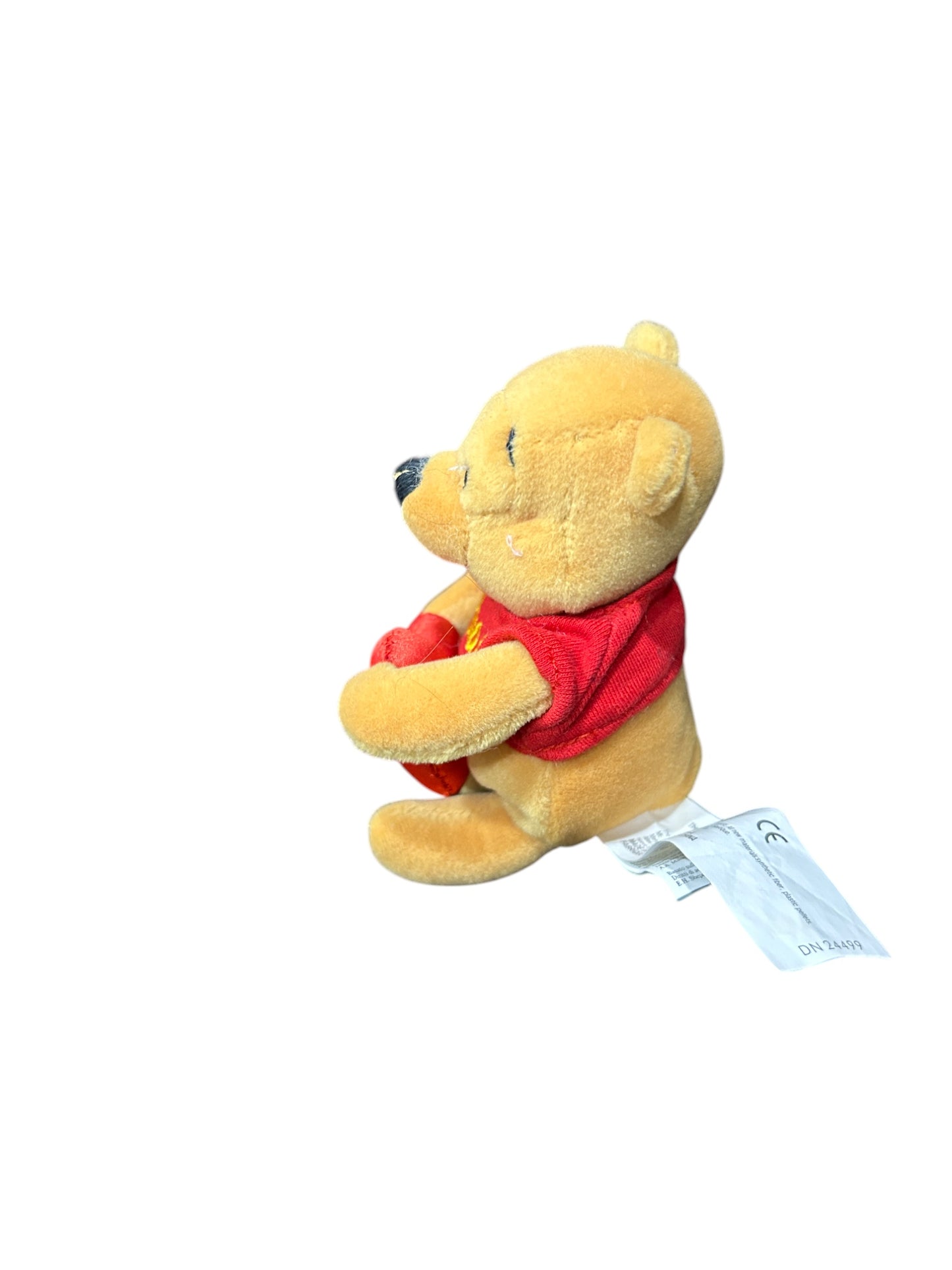 Disney Store - Winnie the Pooh - Winnie the Pooh Heart 4" Bean Bag Plush - Vintage - 4"