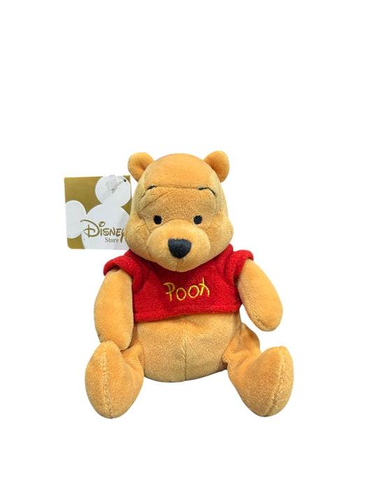 Disney Store - Winnie the Pooh - New Pooh with Butterfly Embroidered on Bottom- Mini Bean Bag - 8"