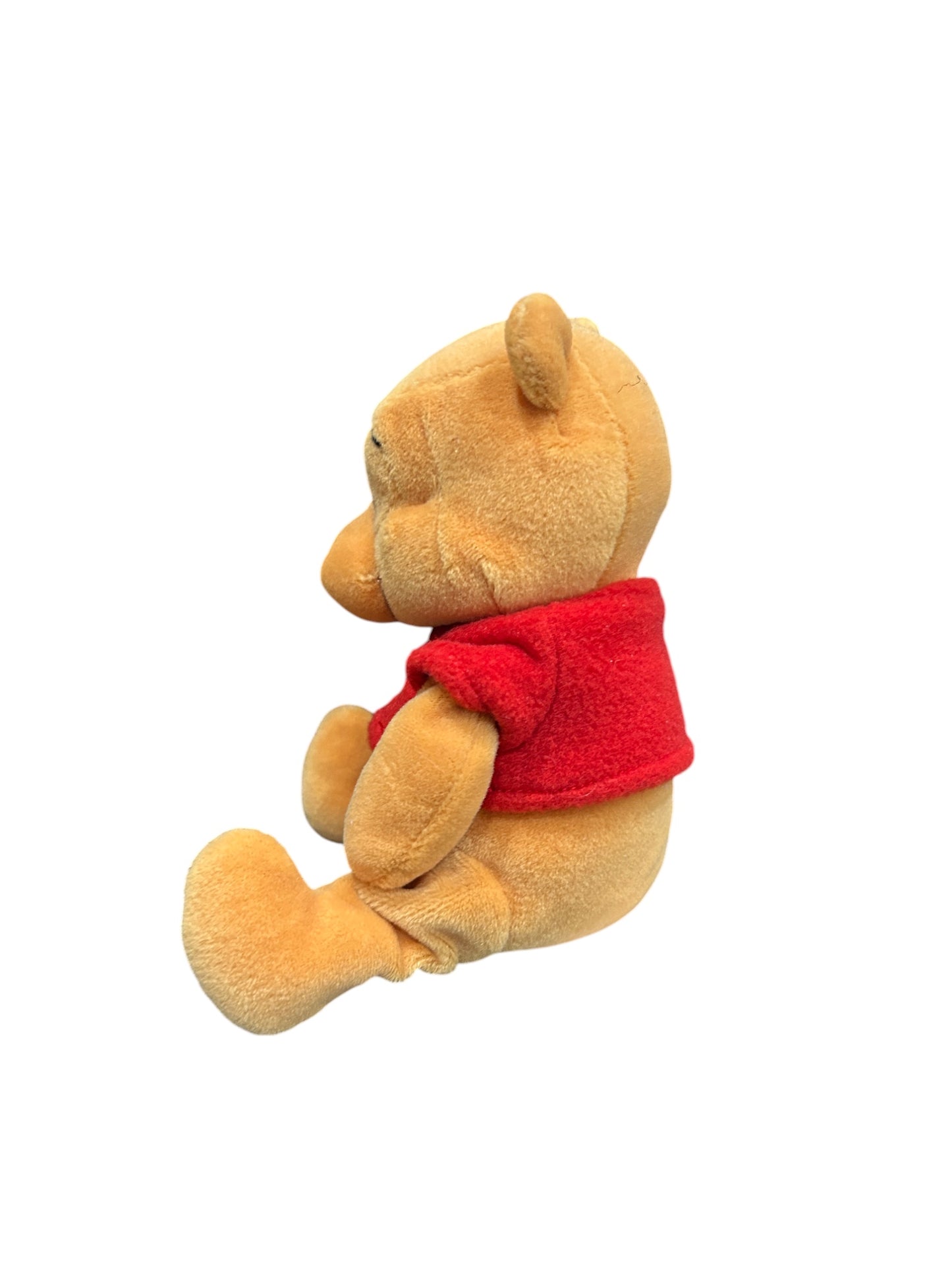 Disney Store - Winnie the Pooh - New Pooh with Butterfly Embroidered on Bottom- Mini Bean Bag - 8"