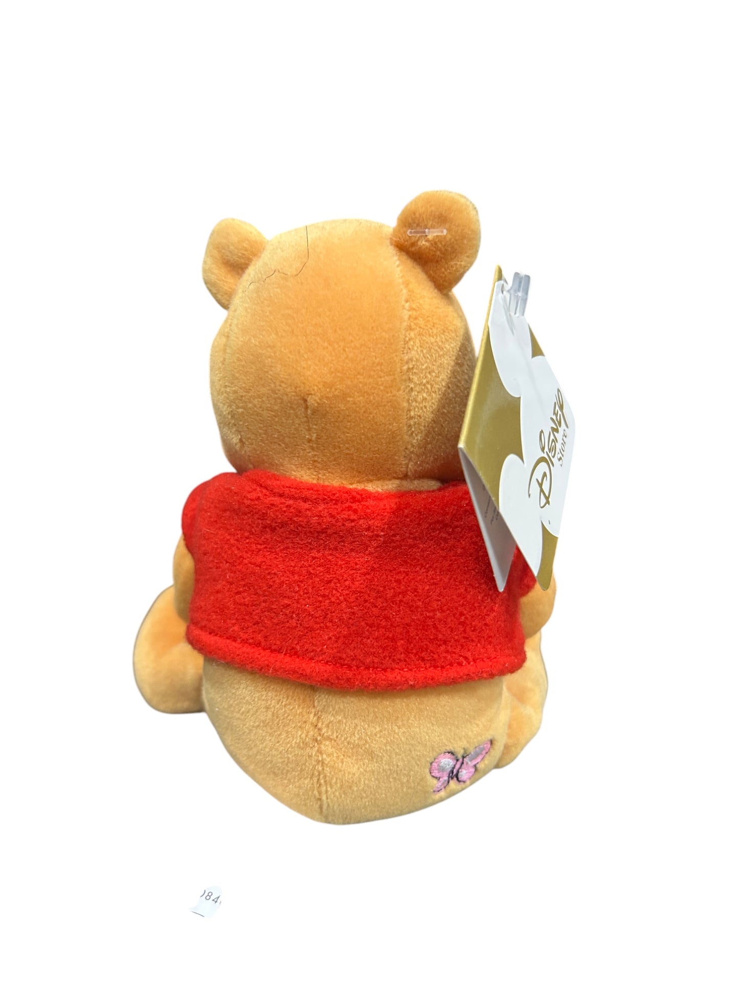 Disney Store - Winnie the Pooh - New Pooh with Butterfly Embroidered on Bottom- Mini Bean Bag - 8"
