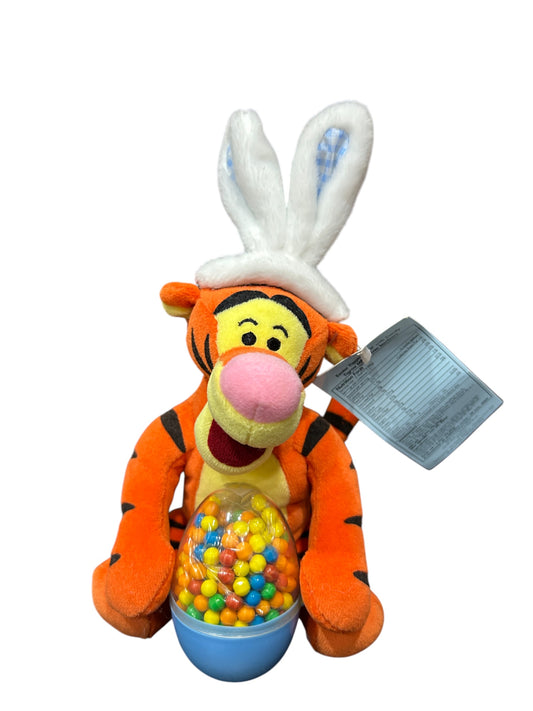 Disney Store - Winnie the Pooh - Tigger Easter Bunny Plush With Candy Basket Egg Y2K - Mini Bean Bag - 9"