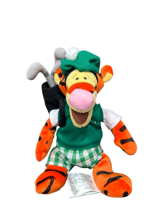 Disney Store - Winnie the Pooh - Golf Tigger with Golf Clubs - with Tags - Mini Bean Bag - 9"