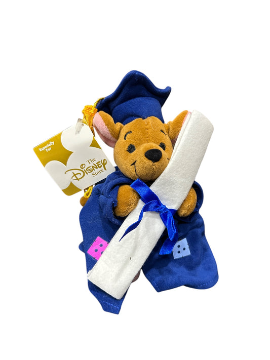 Disney Store - Winnie the Pooh - Graduation Roo - with Tags - Mini Bean Bag - 6"