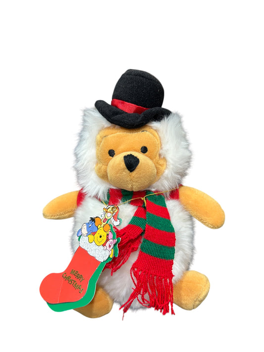 Disney Store Exclusive - Winnie the Pooh - Snowman Pooh - with Tags - Mini Bean Bag - 8"