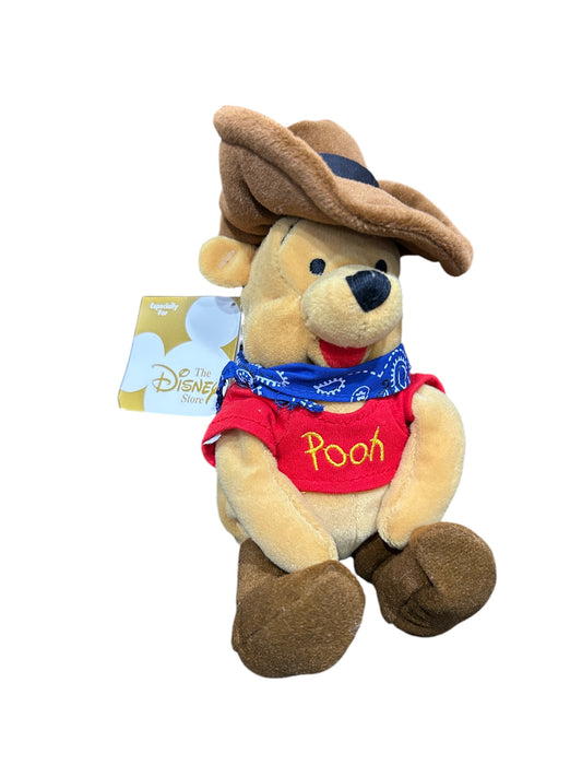 Disney Store - Winnie the Pooh - Cowboy Pooh - with Tags - Mini Bean Bag - 8"