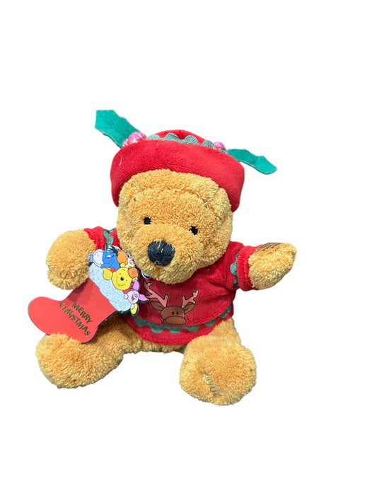 Disney Store Exclusive- Winnie the Pooh - Holiday Light Up Jumper Pooh - with Tags - Mini Bean Bag - 8"