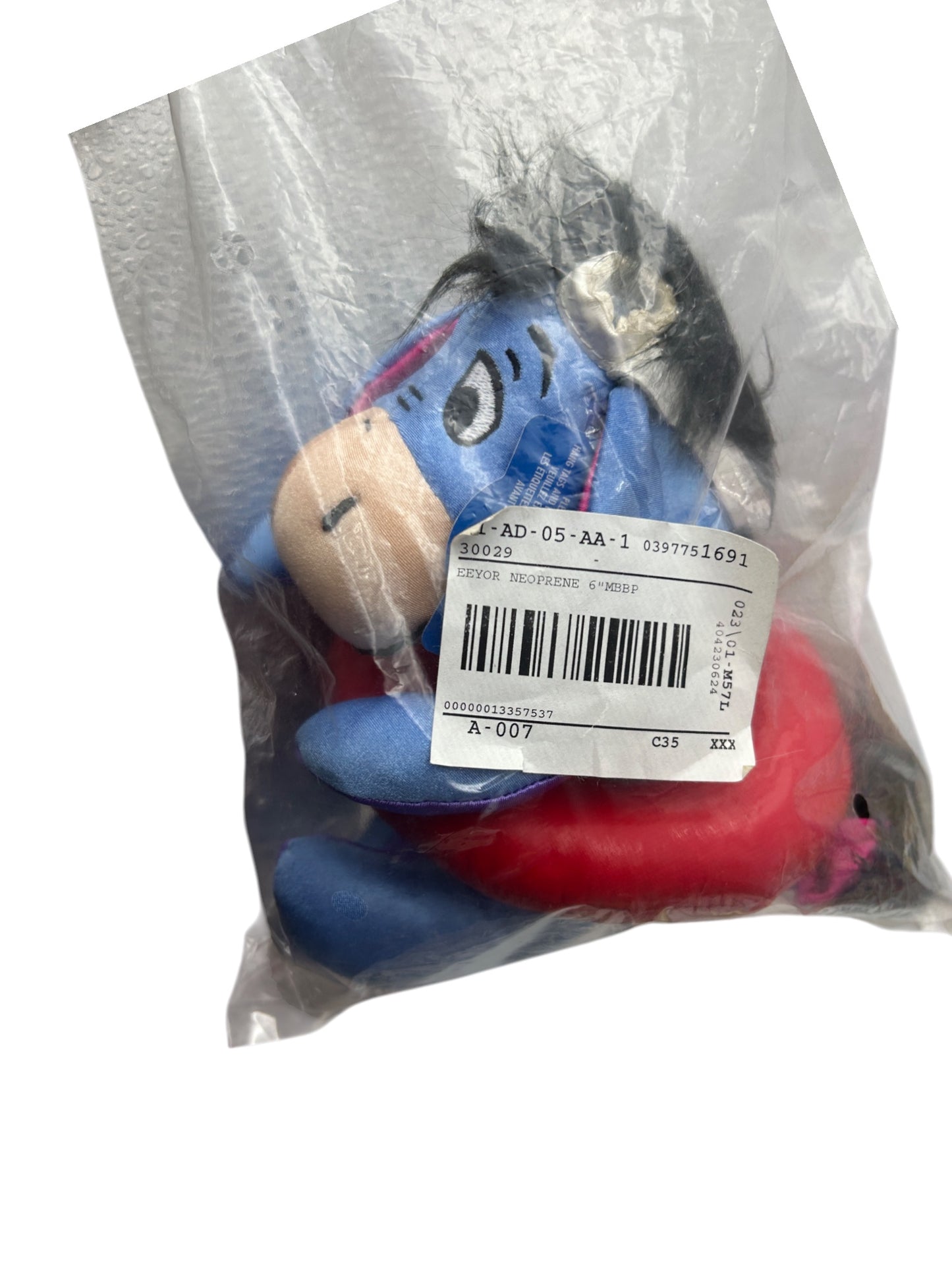 Disney Store - Winnie the Pooh - Eeyore Neoprene Swimming Mini Bean Bag - New W Tag - Vintage - 8" (Copy)