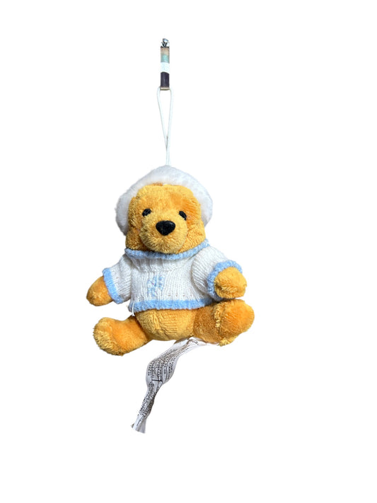 Disney Store - Winnie the Pooh - Plush Pooh Christmas Ornament Winter Snowflake - With Tag - Vintage - 4"