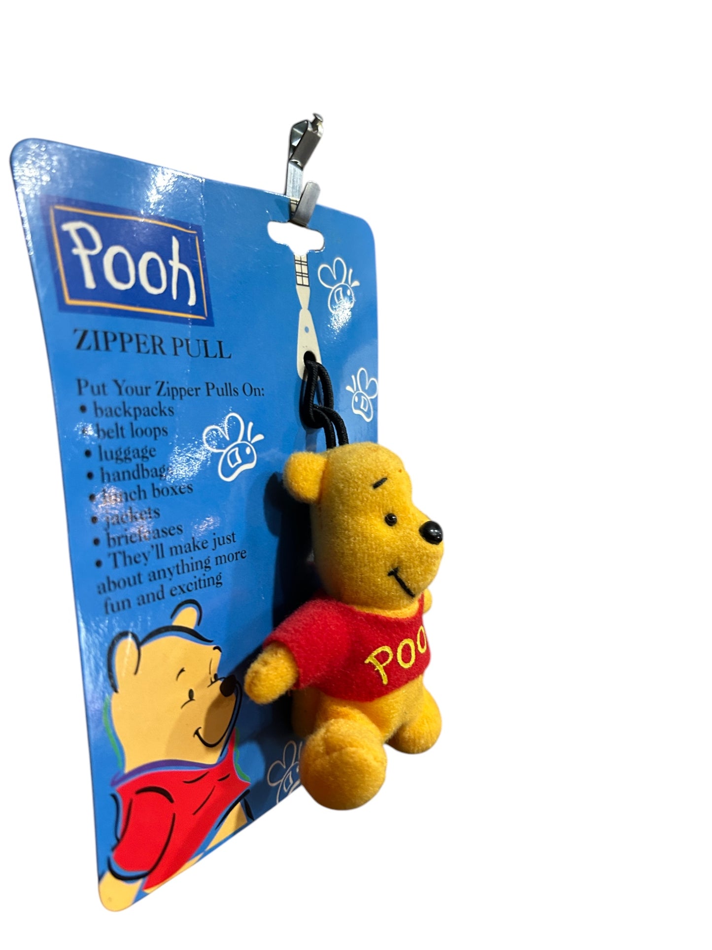 Disney - Winnie the Pooh - Pooh Bear 3" Backpack Zipper Pull Plush NWT Easter Gift - With Tag - Vintage - 3" (Copy)