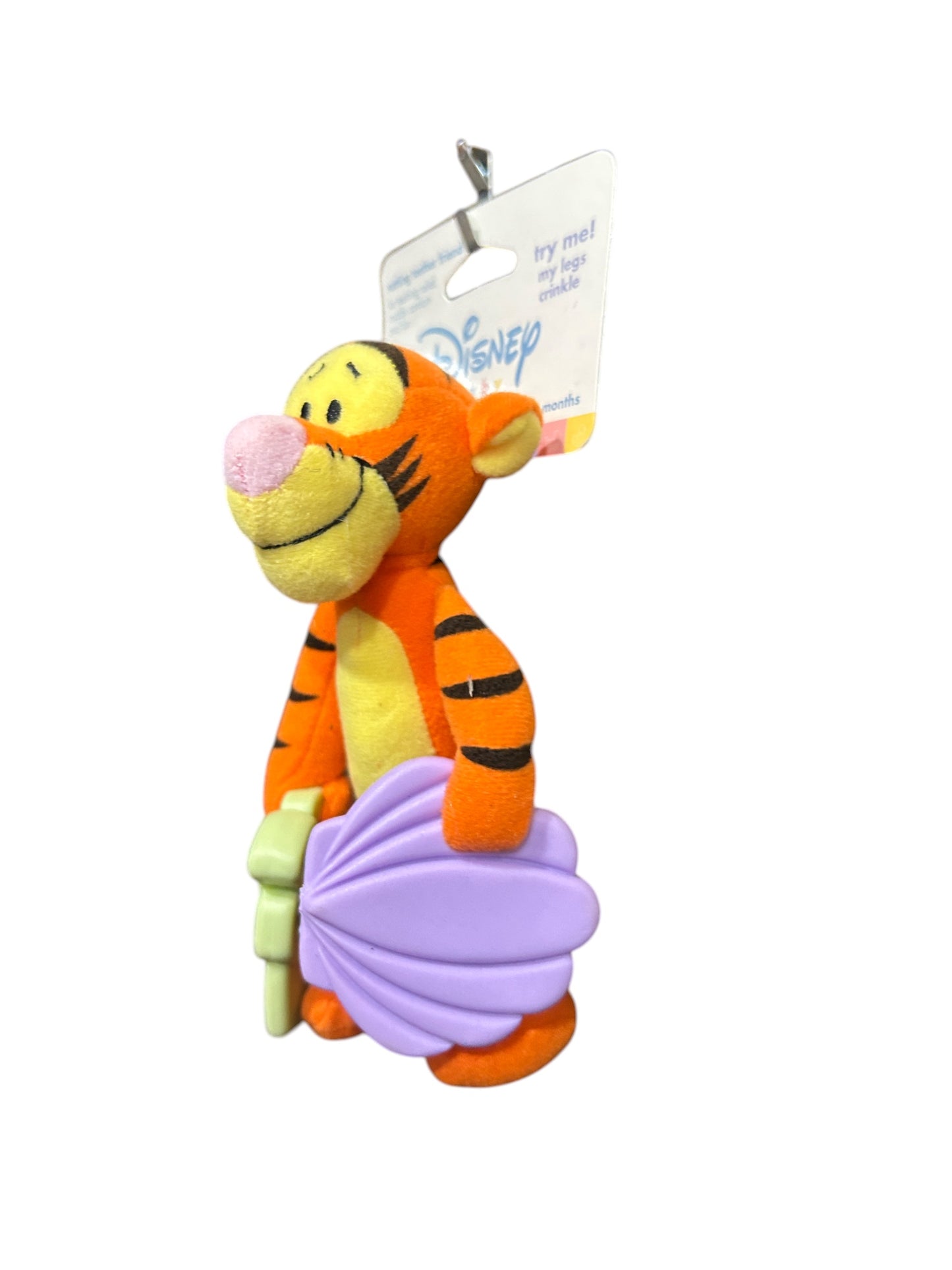 Disney Baby - Winnie the Pooh - Tigger Rattling Teether Friend - New in Package - Vintage - 6.5"