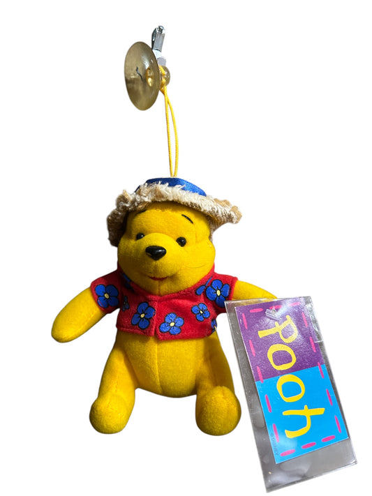 Disney POOH - Winnie the Pooh - Beach Tourist Pooh  with Tags - Vintage - 4.5"