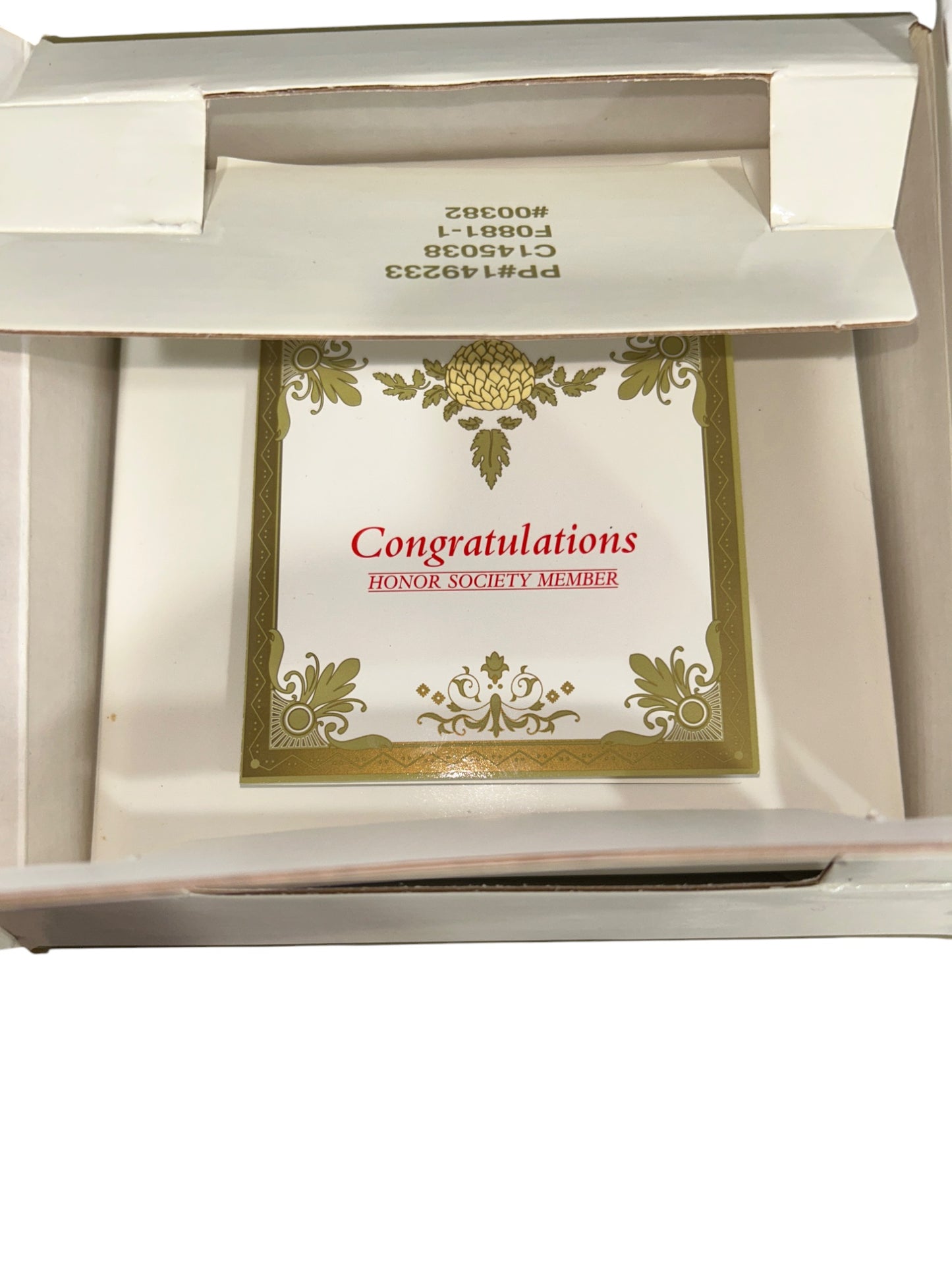 Avon - Honor Society - 1997 Commemorative Mrs. Albee Honor Society Tea Cup & Saucer Set with Stand - NWB - 6"