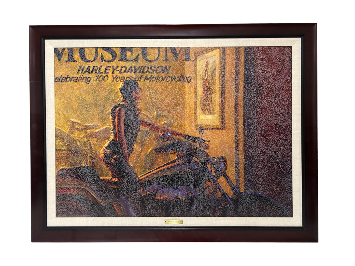 Harley Davidson - Century Collection - "Reflections" Framed Limited Edition Harley Davidson 100 Years Lithograph by David Uhl - #108 of 250 - 2003 - Vintage - 38.5"