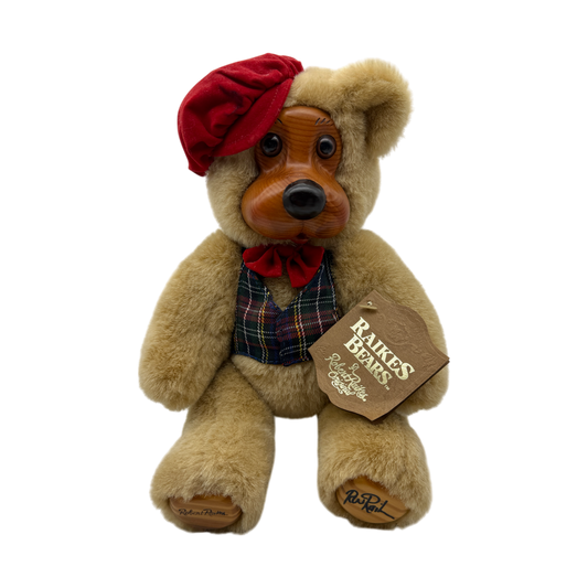 Raikes Bears - Wood Faced Bear - Papa Bear - Hand Signed - Jointed - 12"