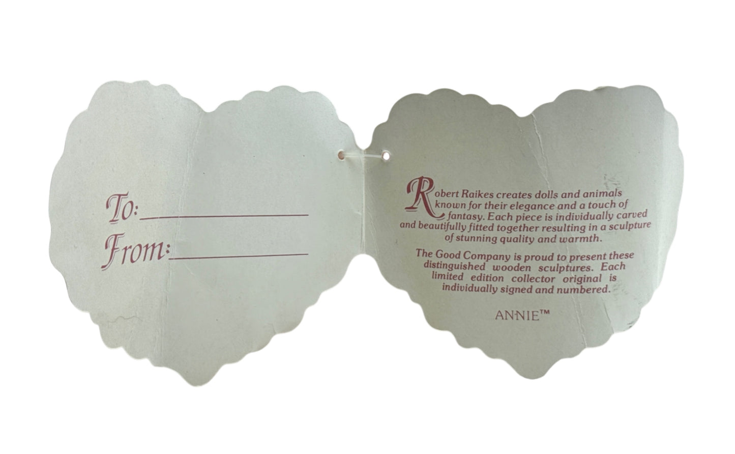 Raikes Bears - Wood Faced - Annie - Limited To 7500 - Jointed - 13"
