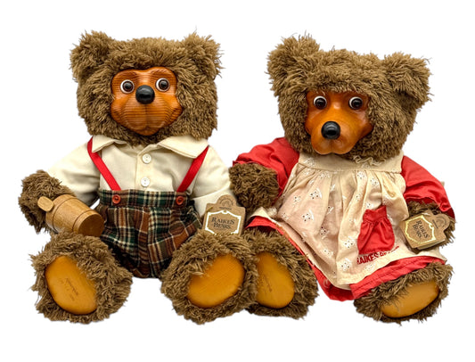 Raikes Bears - Wood Faced - Jack & Jill - Limited To 3000 - Jointed - 13"