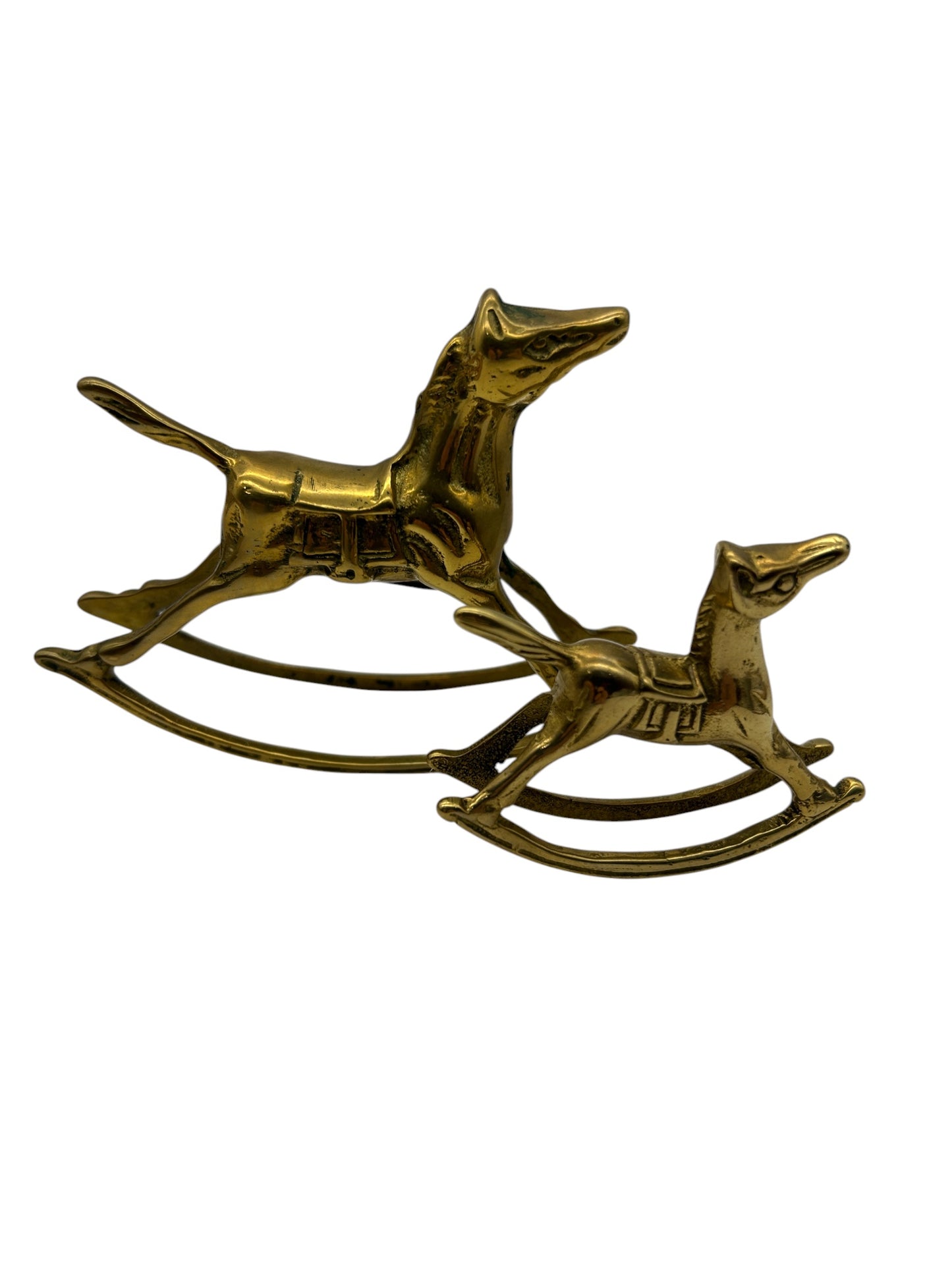 Vintage - Solid Brass Rocking Horses - Set of Two - NWB - 4"