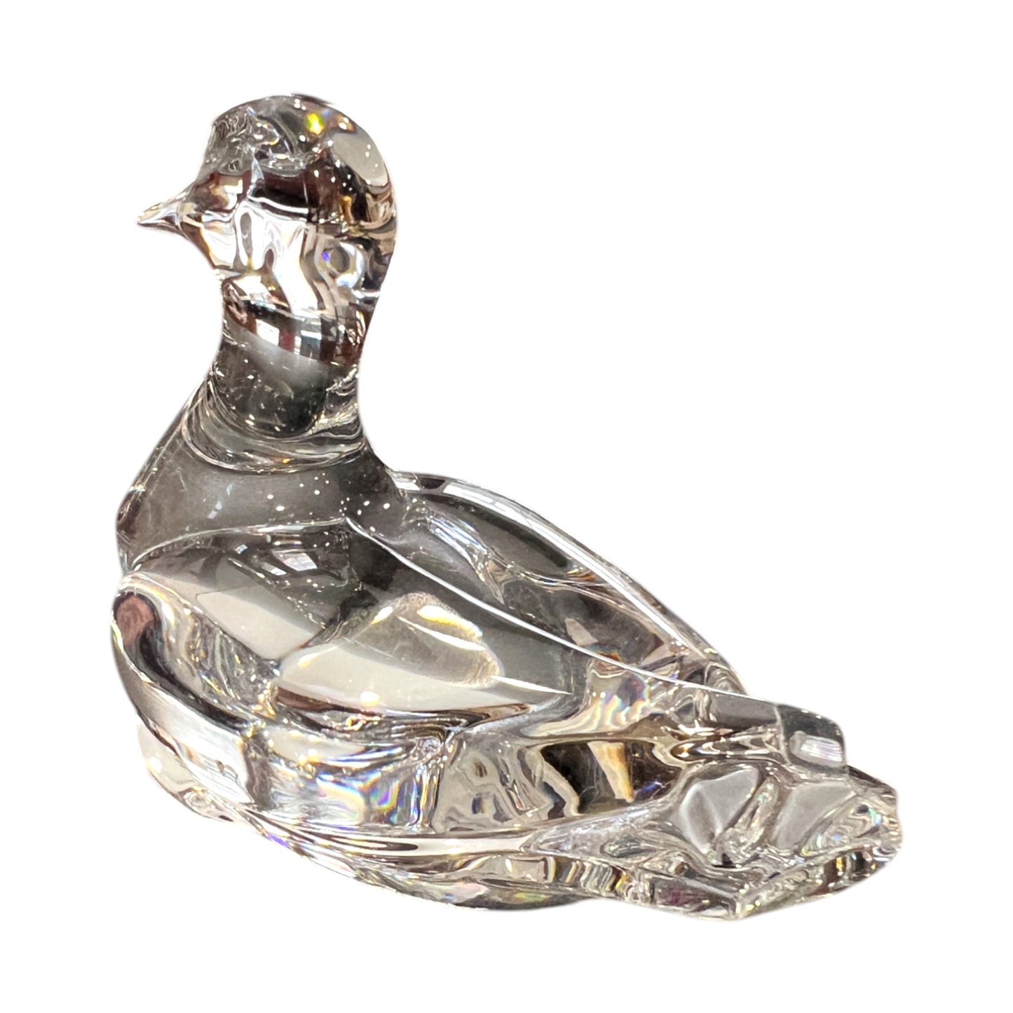 Baccarat Crystal - Duck Sculpture - Vintage - Signed - 3.5"