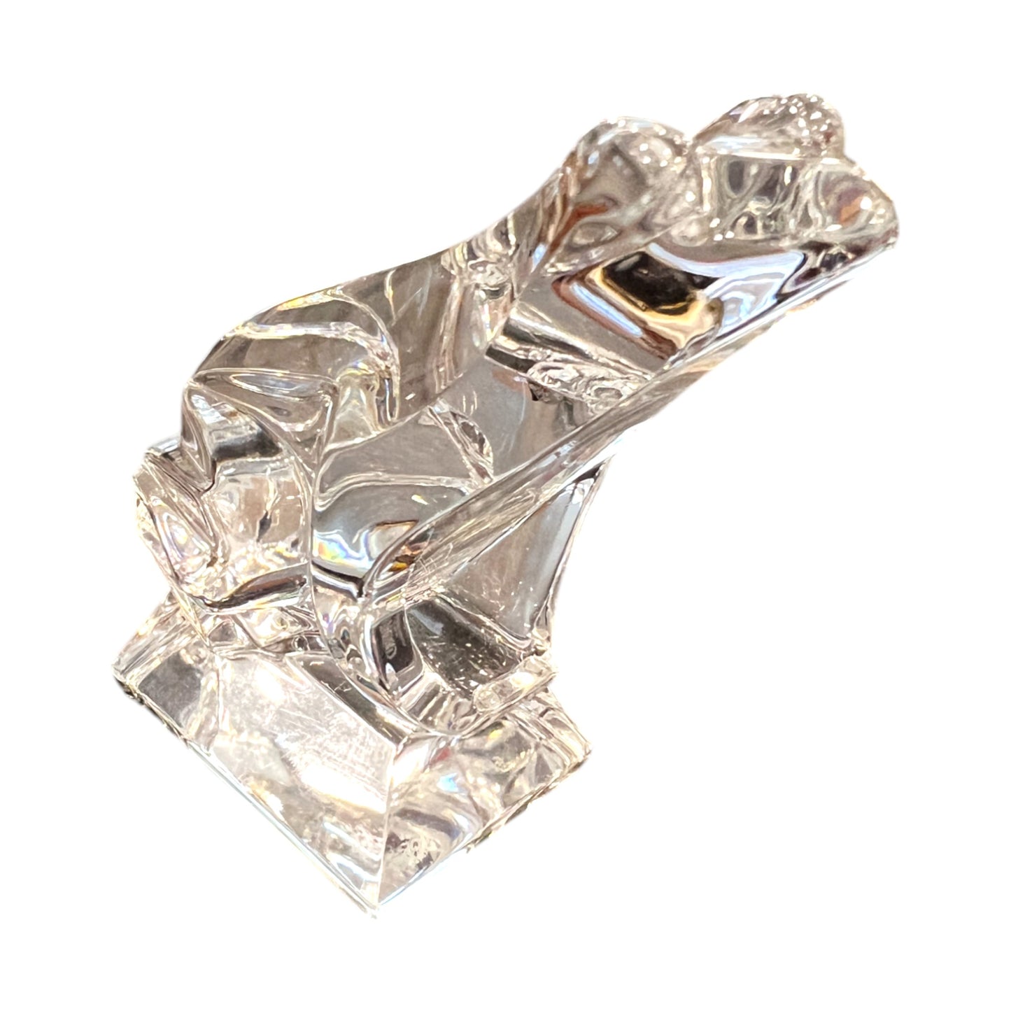 JG Durand  - Crystal Frog Figurine - Signed - 4"