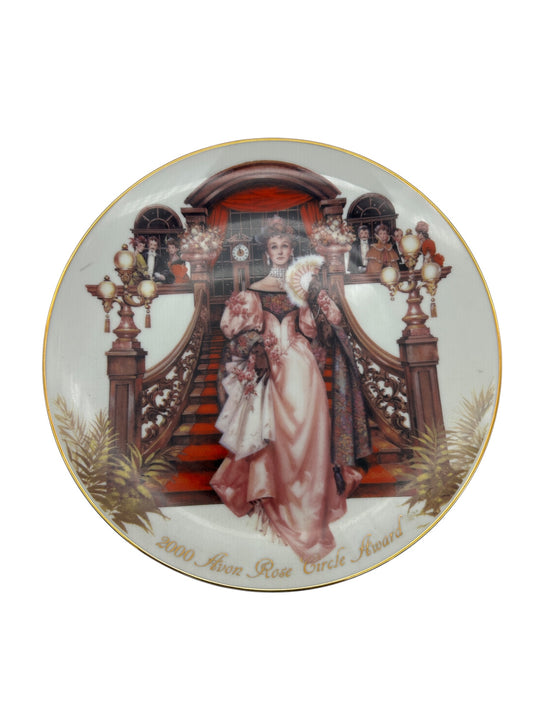 Avon - 2000 Commemorative Avon Rose Circle Commemorative Plate - 22K Gold Edge - 8.5"