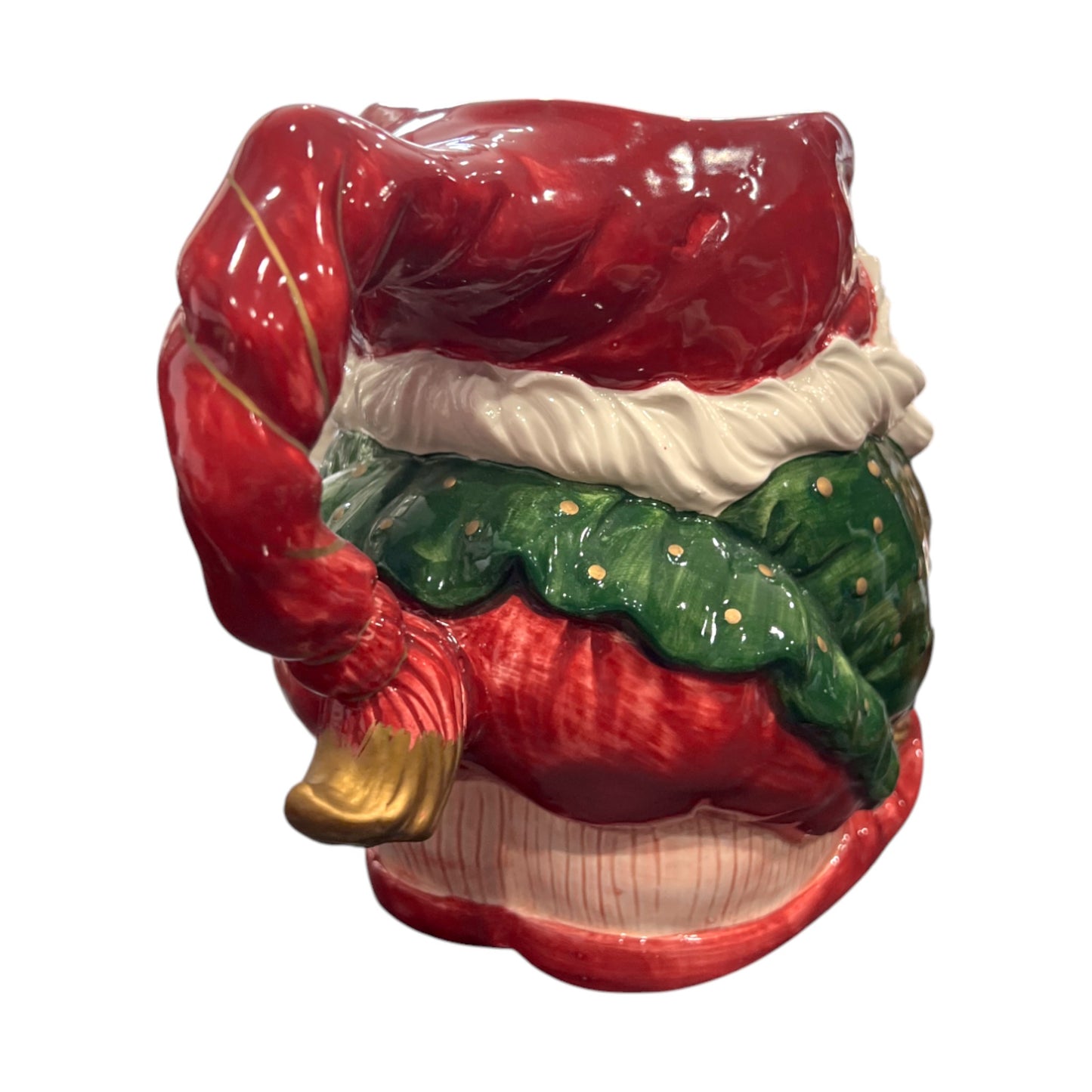 Fitz & Floyd - Christmas  - Santa Claus Sleeping Elf Pitcher - 1989 - 7.5"