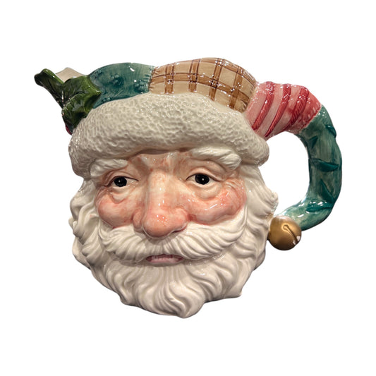 Fitz & Floyd - Christmas  - Santa Claus Face Pitcher - 1992 - 1 3/4 QT - 7.5"