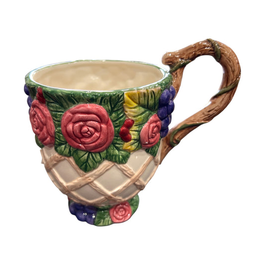 Fitz & Floyd - Rose Garland Coffee Mug - 1994 - 5"