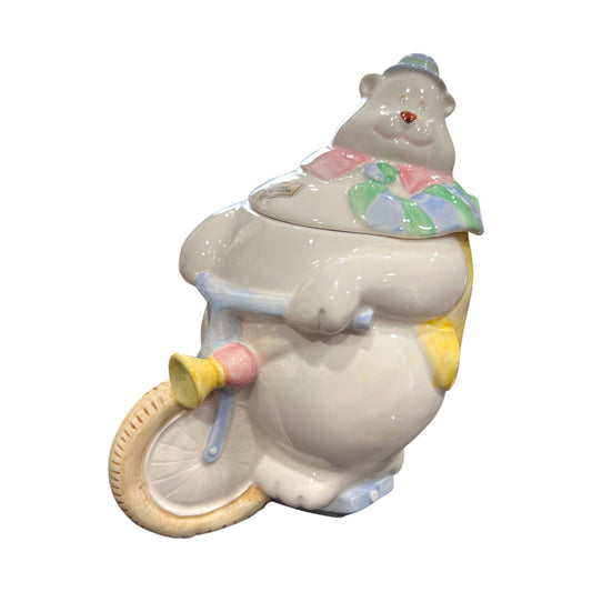 Fitz & Floyd - Circus Bear On A Bicycle Cookie Jar - 7.5"