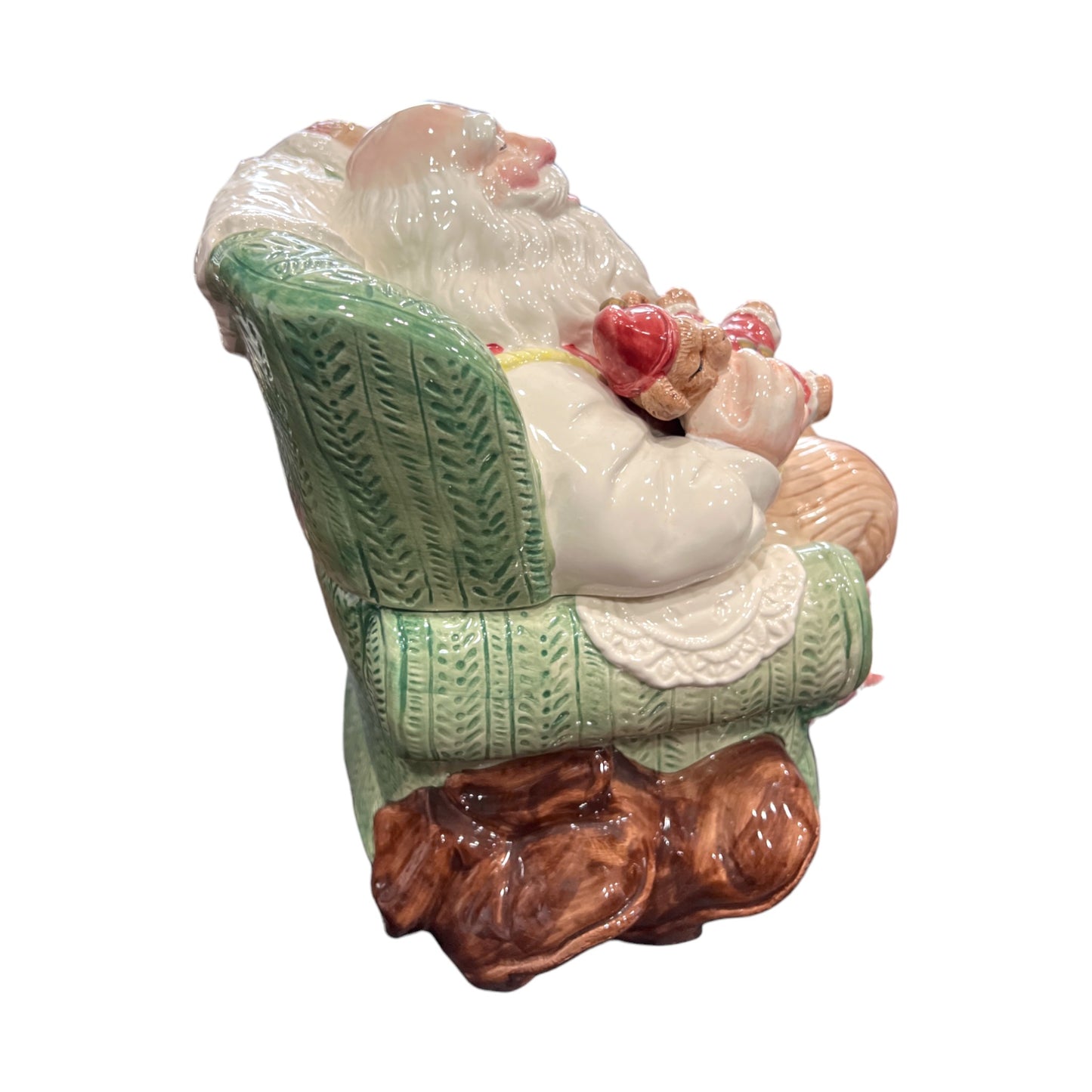 Fitz & Floyd -Christmas - Santa In A Chair Cookie Jar - 1992 - 10"