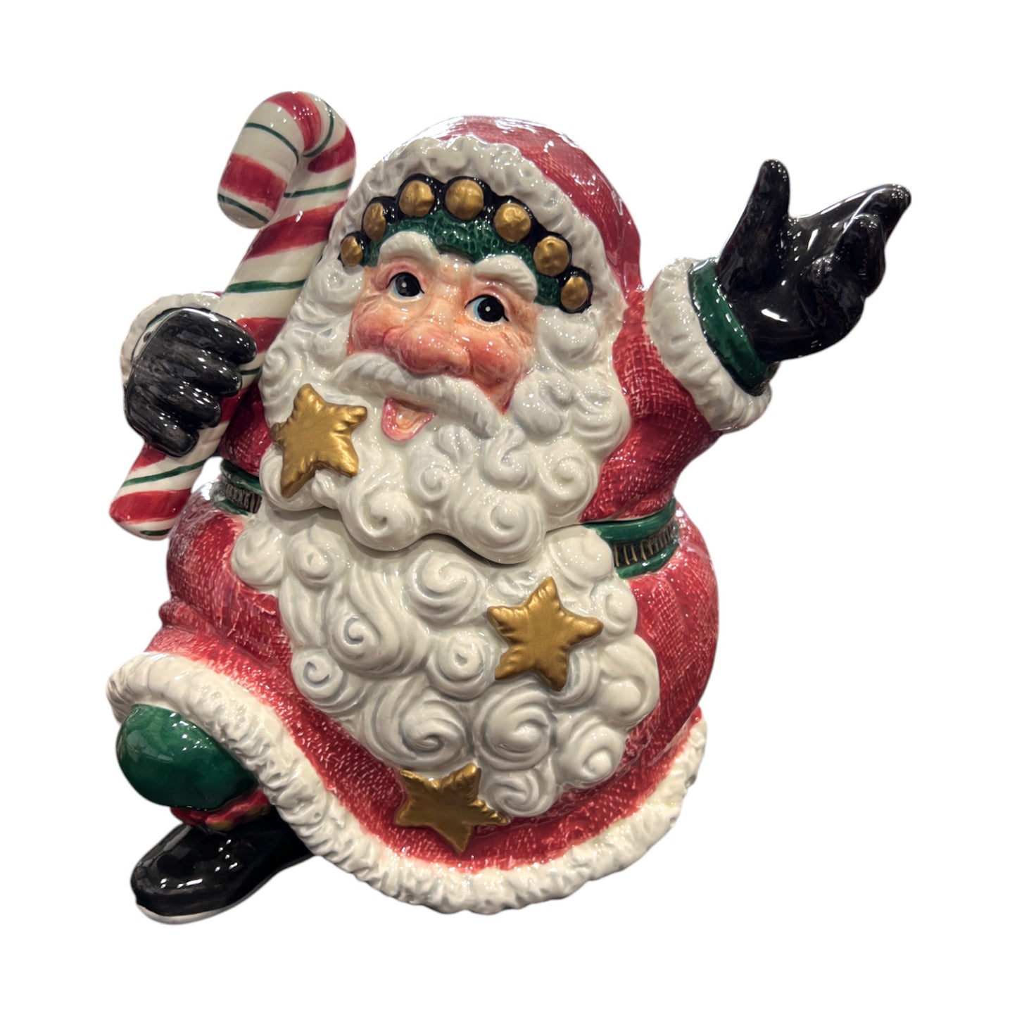 Fitz & Floyd - Essentials - Christmas - Santa Snow Business Cookie Jar - 8"