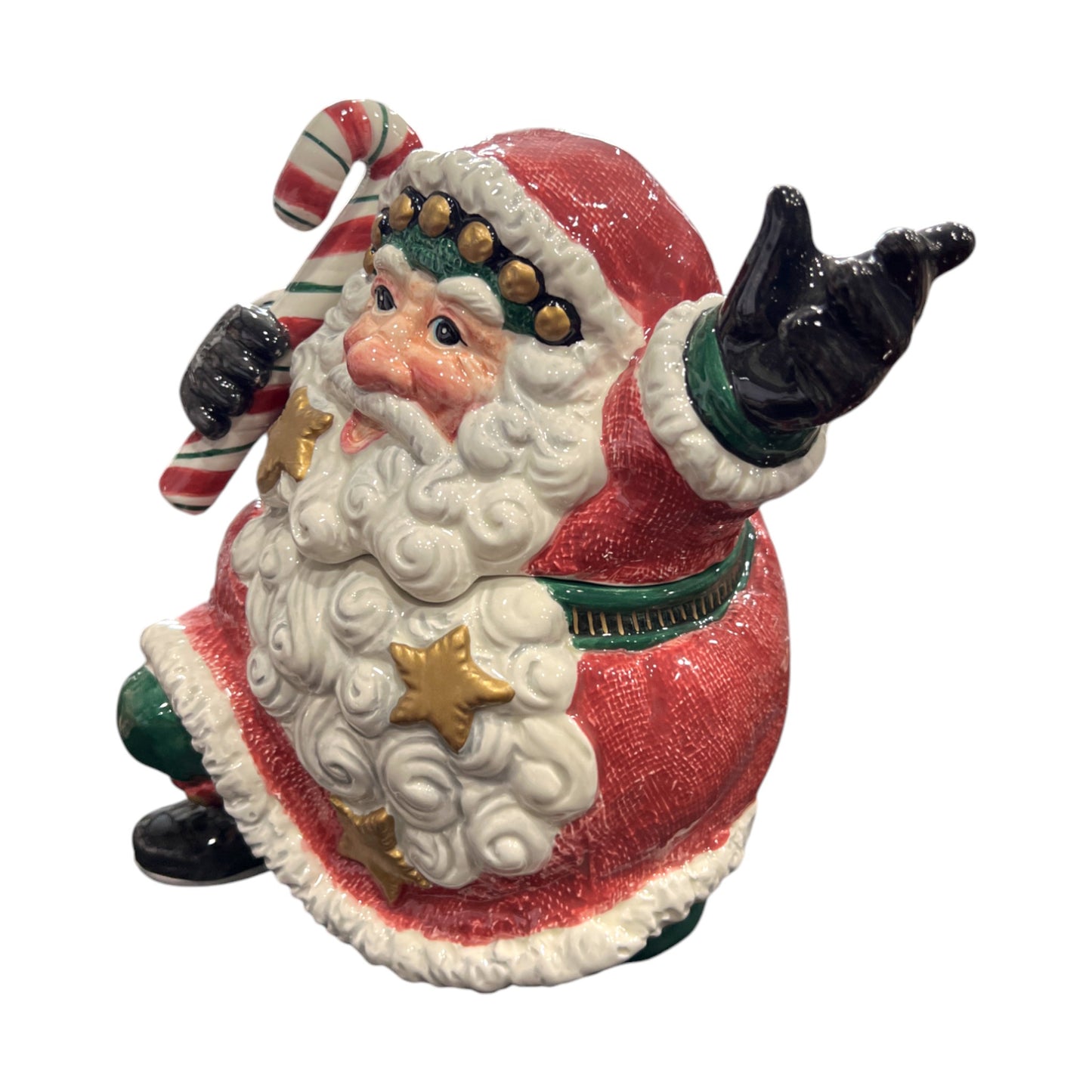 Fitz & Floyd - Essentials - Christmas - Santa Snow Business Cookie Jar - 8"