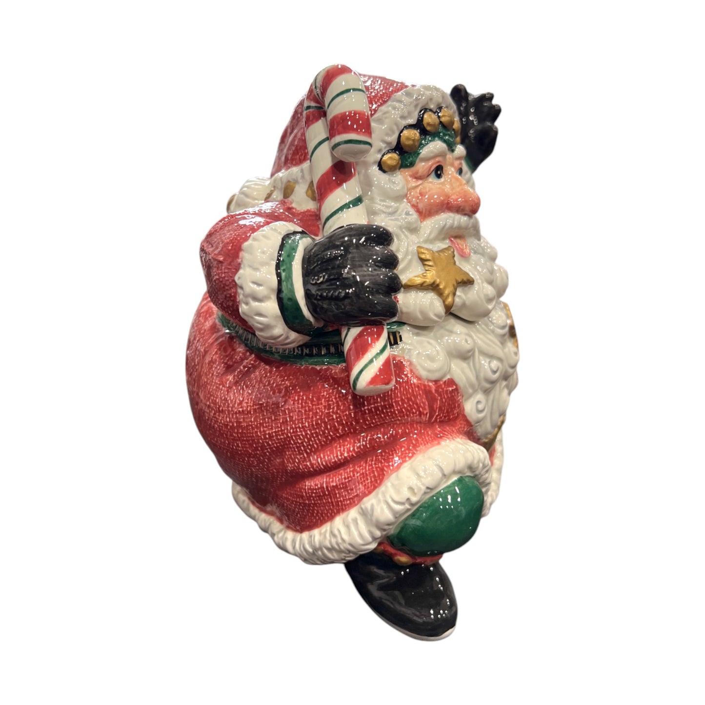 Fitz & Floyd - Essentials - Christmas - Santa Snow Business Cookie Jar - 8"