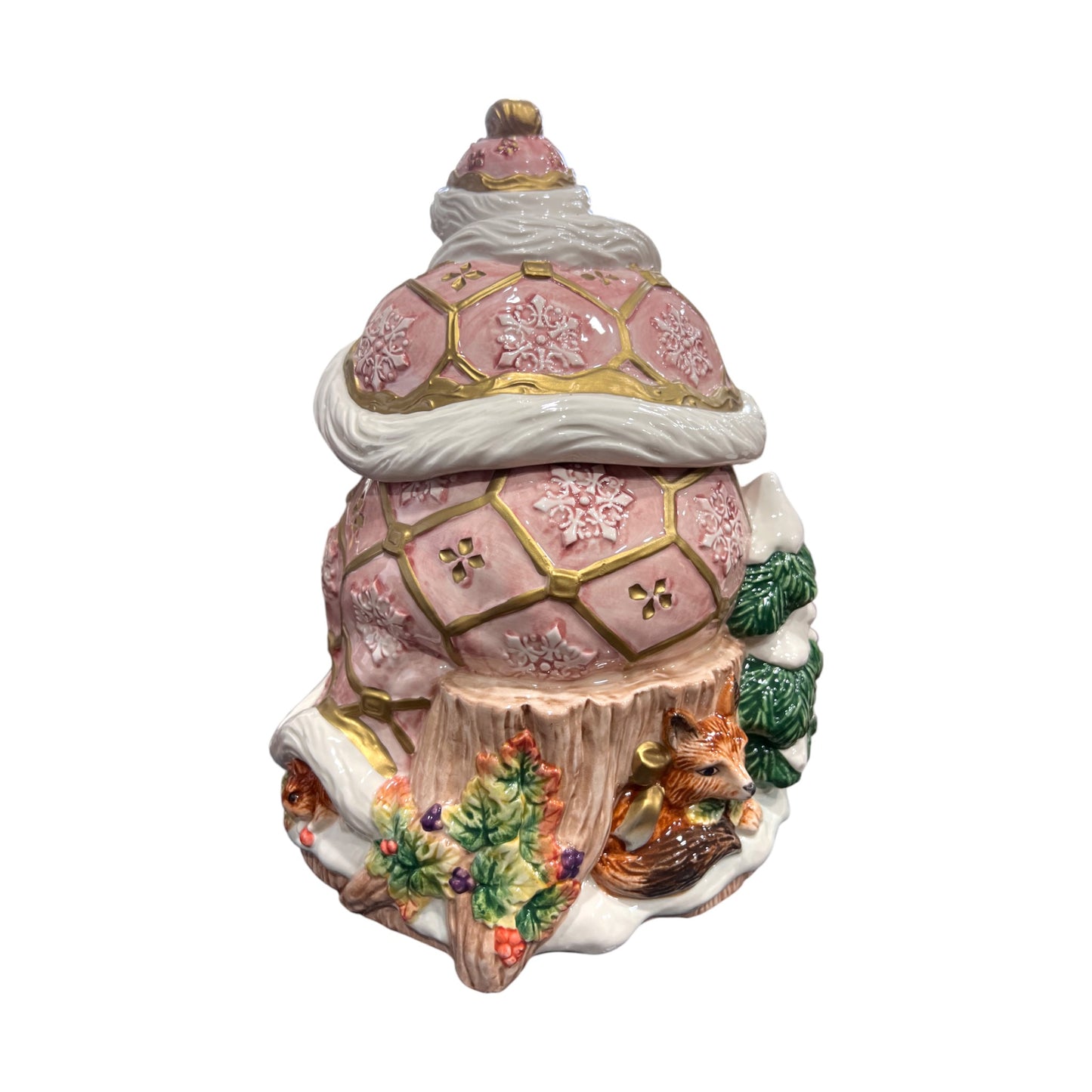 Fitz & Floyd - Christmas - Santa Claus Snowy Woods Cookie Jar - 11"