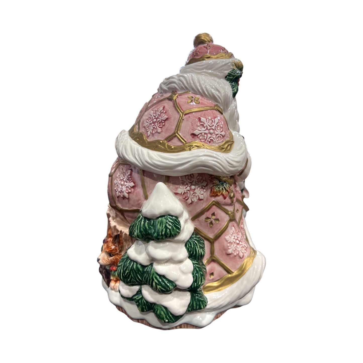 Fitz & Floyd - Christmas - Santa Claus Snowy Woods Cookie Jar - 11"