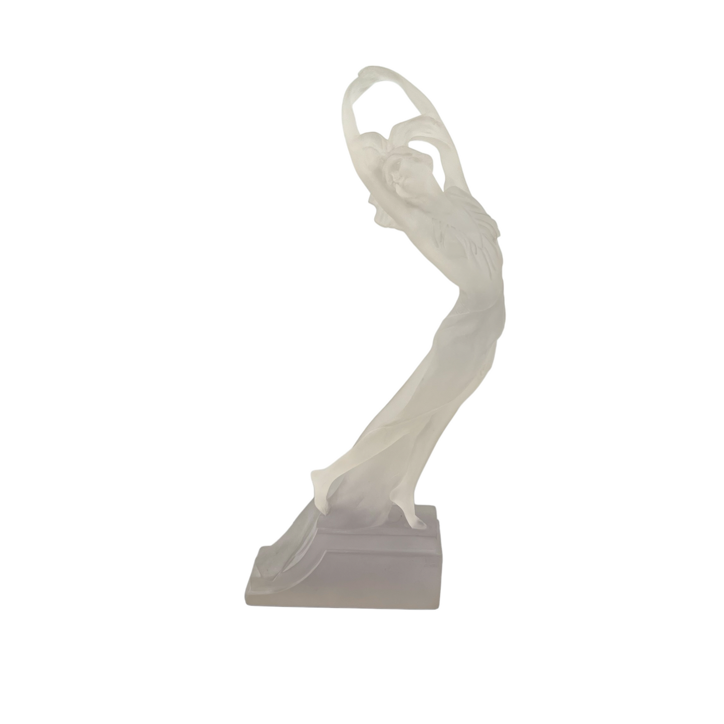 Lucite Frosted Art Deco Lady Statue - 24"
