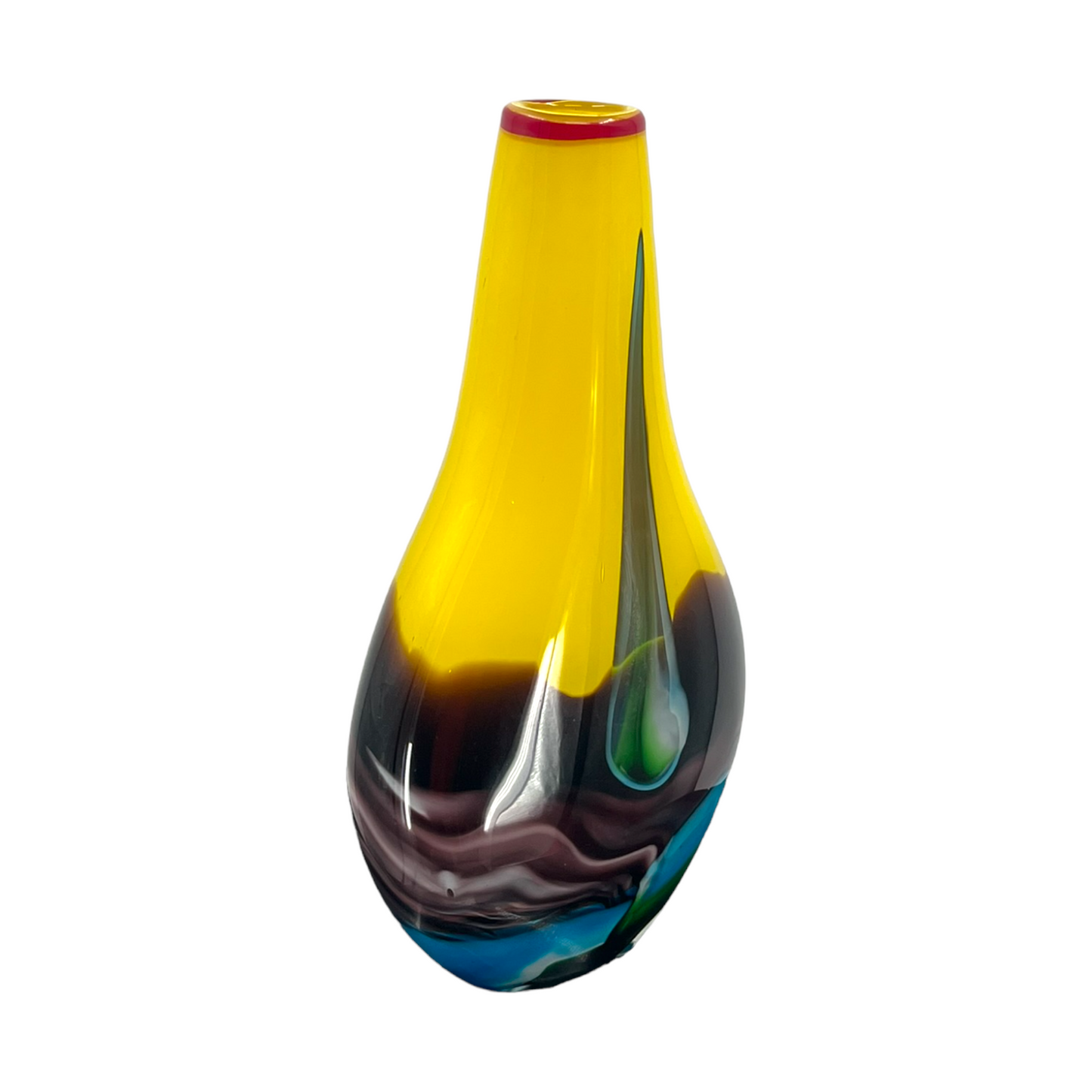 Vintage Murano Splendor - 16" Multi-Color Art Glass Vase